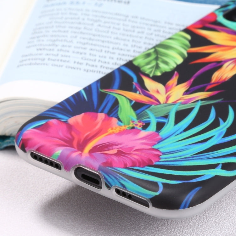 For iPhone XR Flowers Pattern IMD Shockproof TPU Protective Case