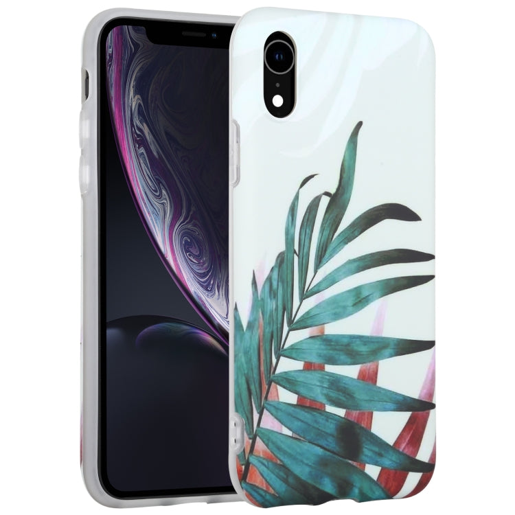 For iPhone XR Flowers Pattern IMD Shockproof TPU Protective Case