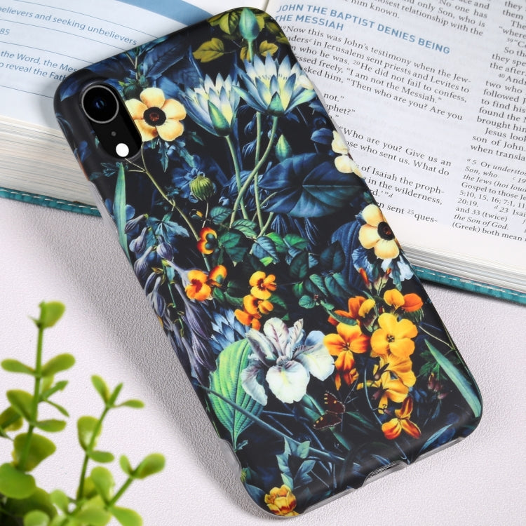 For iPhone XR Flowers Pattern IMD Shockproof TPU Protective Case