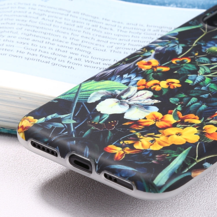 For iPhone XR Flowers Pattern IMD Shockproof TPU Protective Case