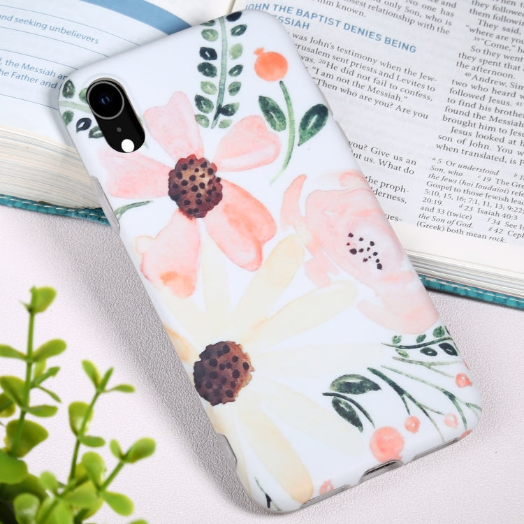 For iPhone XR Flowers Pattern IMD Shockproof TPU Protective Case