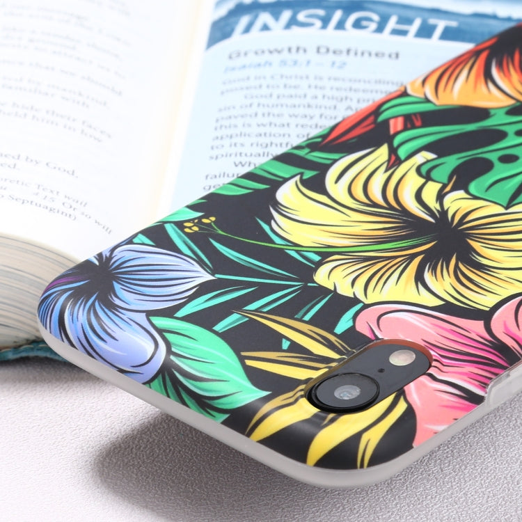 For iPhone XR Flowers Pattern IMD Shockproof TPU Protective Case