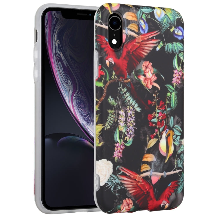 For iPhone XR Flowers Pattern IMD Shockproof TPU Protective Case