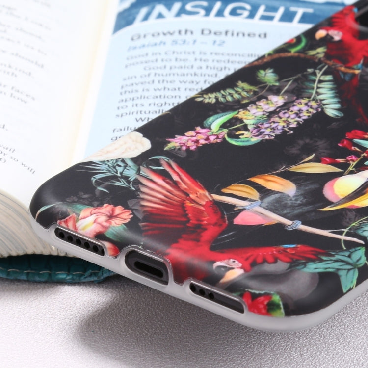 For iPhone XR Flowers Pattern IMD Shockproof TPU Protective Case