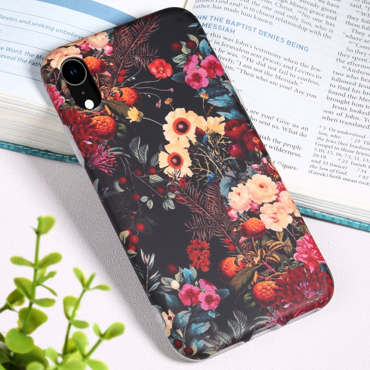 For iPhone XR Flowers Pattern IMD Shockproof TPU Protective Case