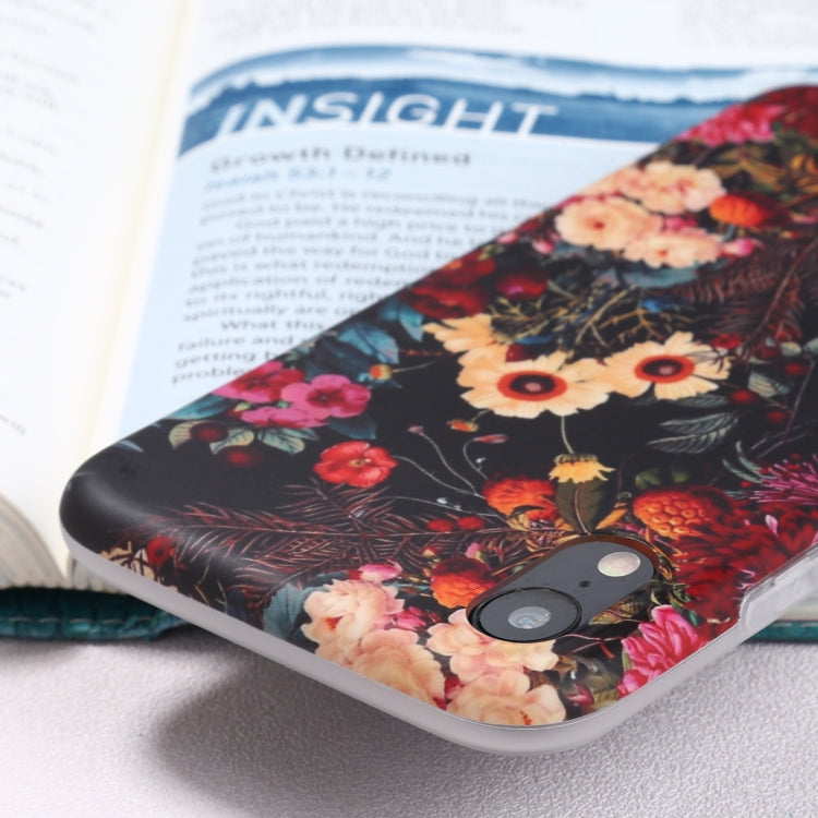 For iPhone XR Flowers Pattern IMD Shockproof TPU Protective Case