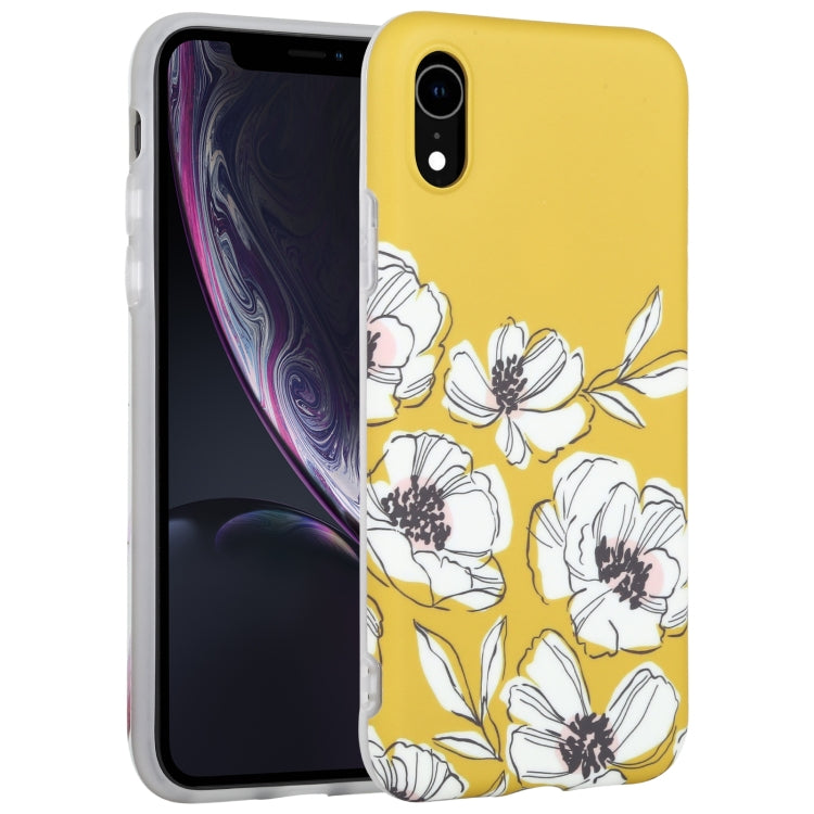 For iPhone XR Flowers Pattern IMD Shockproof TPU Protective Case