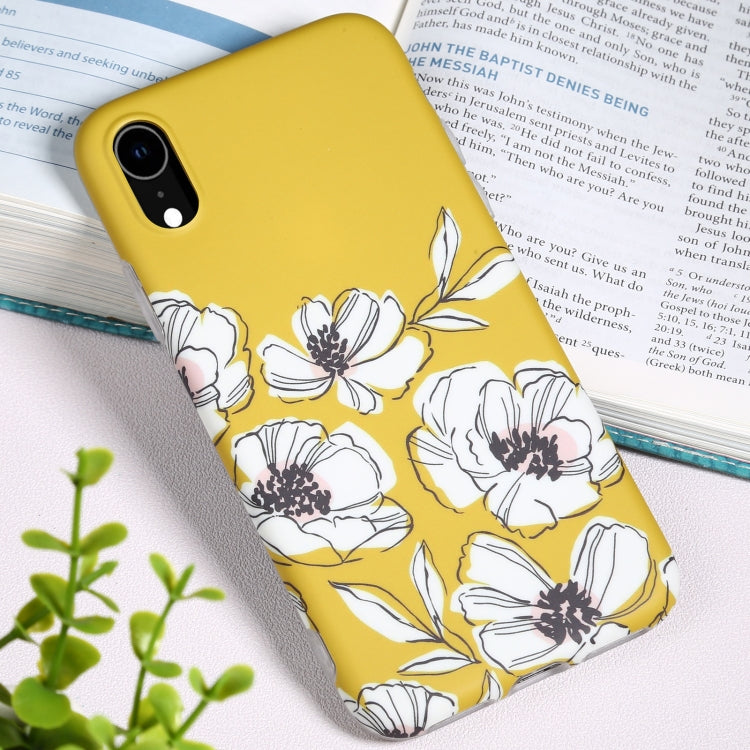 For iPhone XR Flowers Pattern IMD Shockproof TPU Protective Case