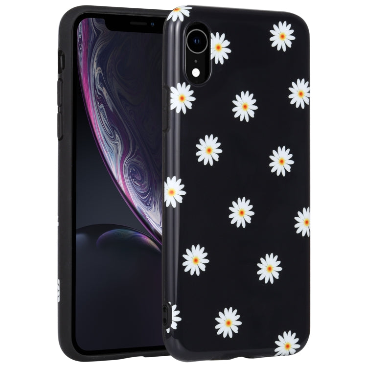 For iPhone XR Flowers Pattern IMD Shockproof TPU Protective Case