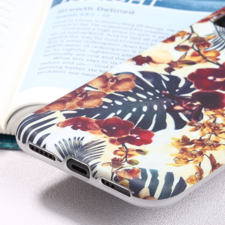 For iPhone XS Max Flowers Pattern IMD Shockproof TPU Protective Case