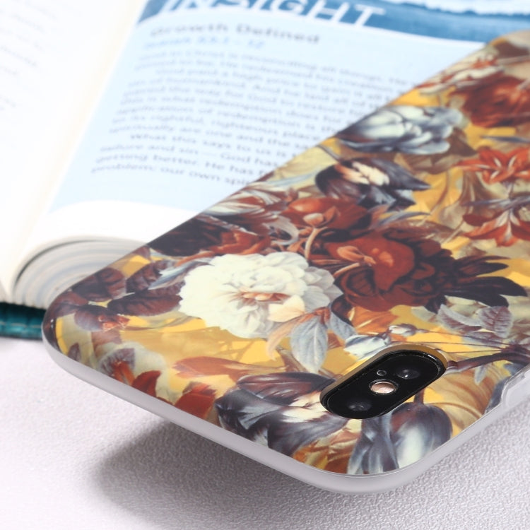 For iPhone XS Max Flowers Pattern IMD Shockproof TPU Protective Case