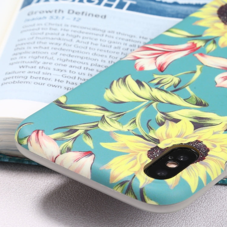 For iPhone XS Max Flowers Pattern IMD Shockproof TPU Protective Case