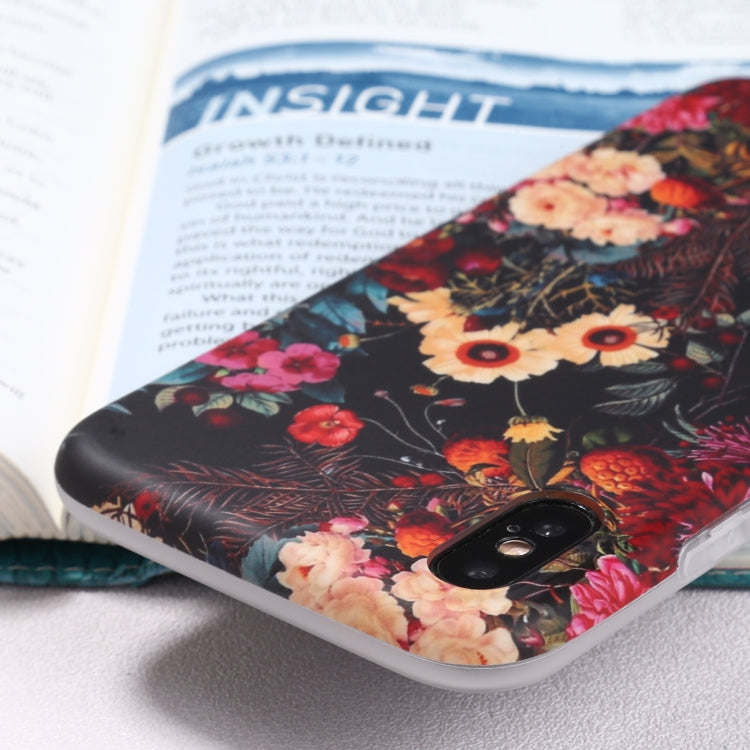 For iPhone XS Max Flowers Pattern IMD Shockproof TPU Protective Case
