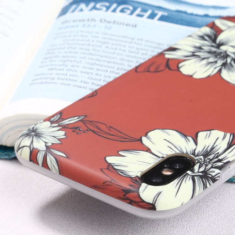 For iPhone XS Max Flowers Pattern IMD Shockproof TPU Protective Case