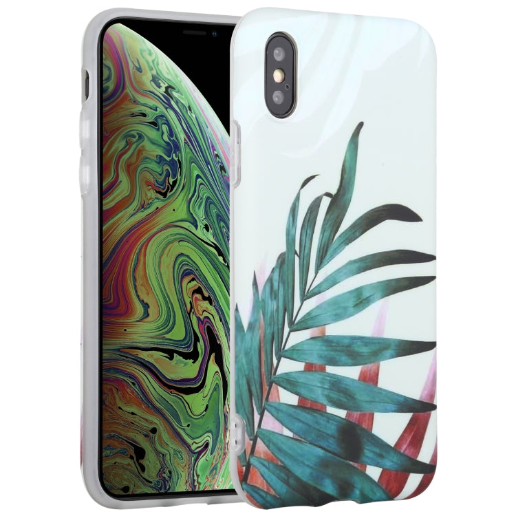 For iPhone XS Max Flowers Pattern IMD Shockproof TPU Protective Case