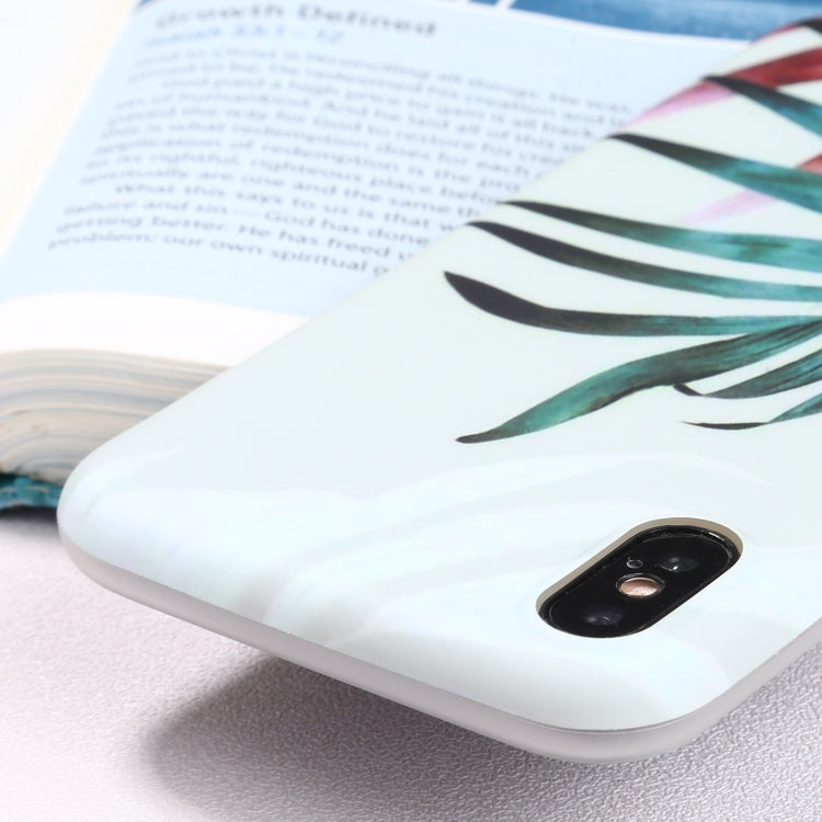 For iPhone XS Max Flowers Pattern IMD Shockproof TPU Protective Case