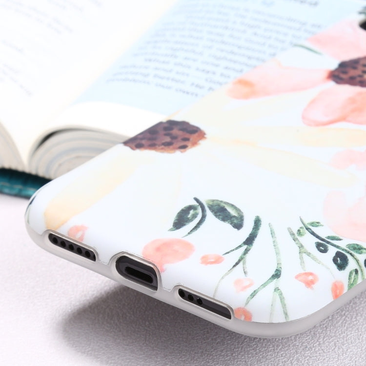 For iPhone XS Max Flowers Pattern IMD Shockproof TPU Protective Case