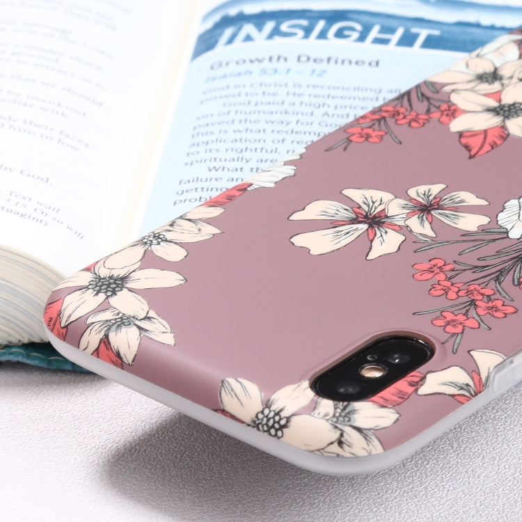For iPhone XS Max Flowers Pattern IMD Shockproof TPU Protective Case
