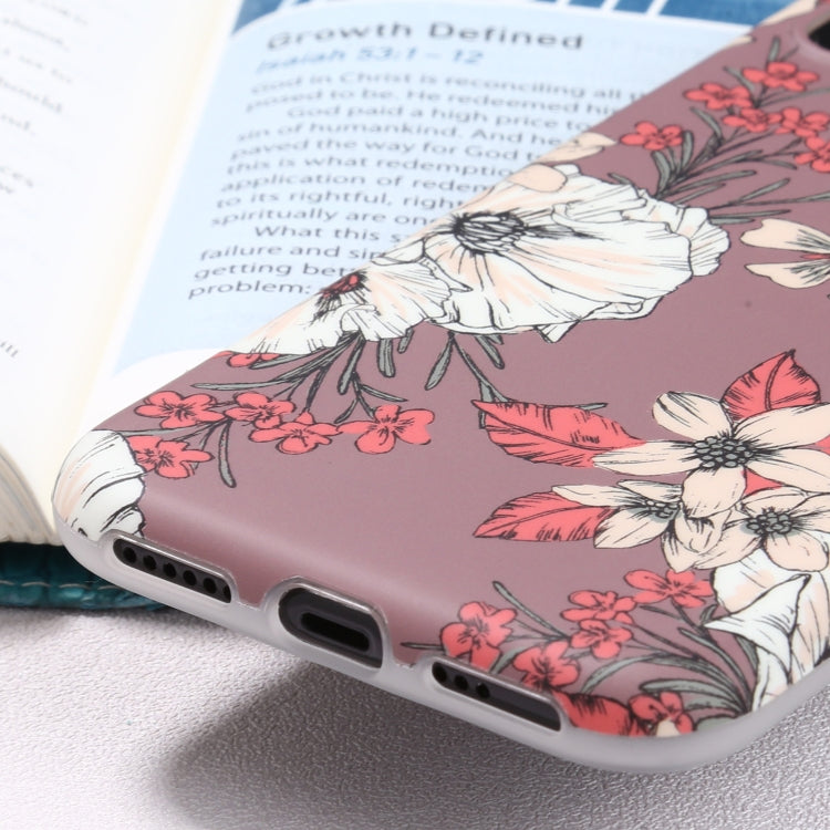 For iPhone XS Max Flowers Pattern IMD Shockproof TPU Protective Case