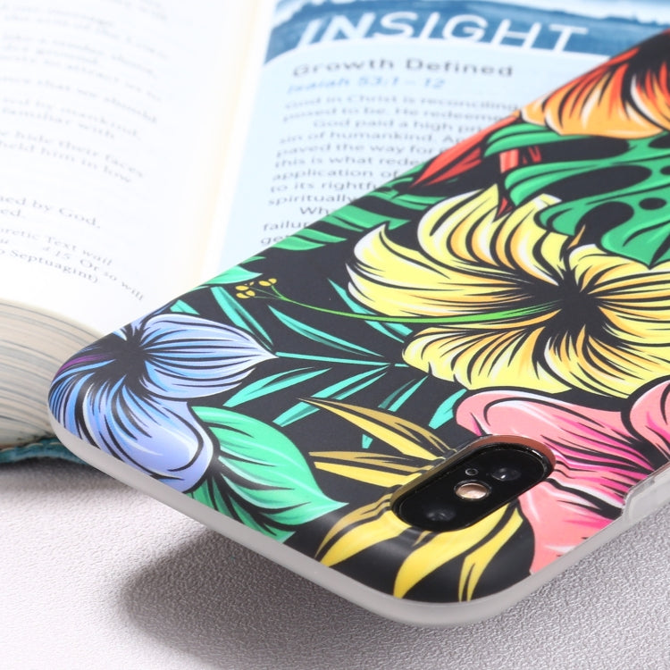 For iPhone XS Max Flowers Pattern IMD Shockproof TPU Protective Case