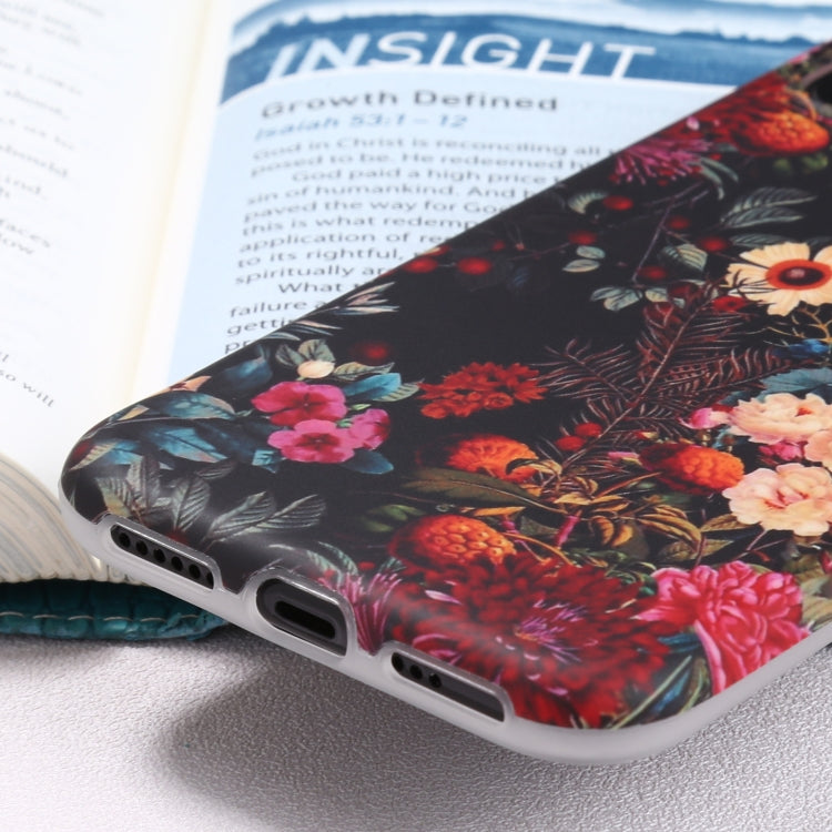 For iPhone XS Max Flowers Pattern IMD Shockproof TPU Protective Case