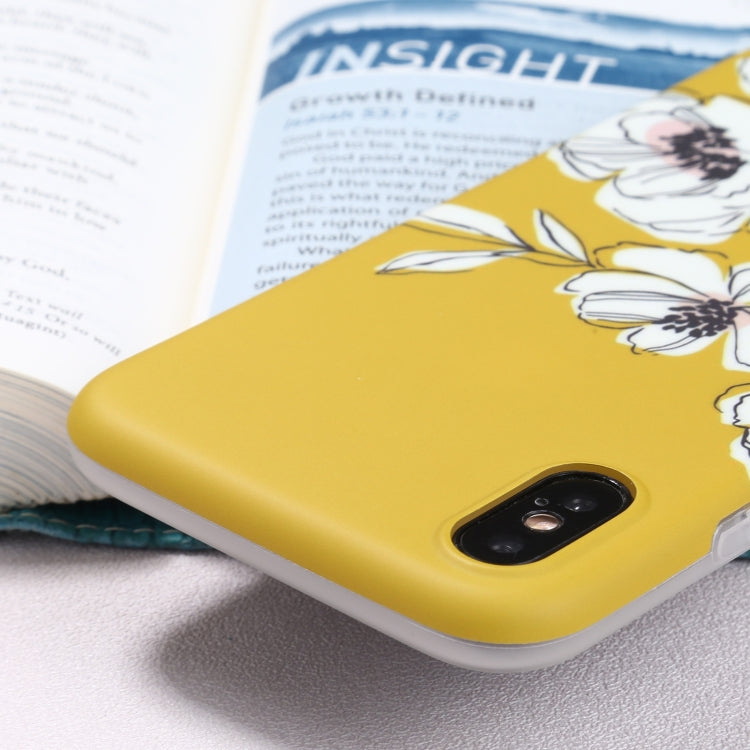 For iPhone XS Max Flowers Pattern IMD Shockproof TPU Protective Case