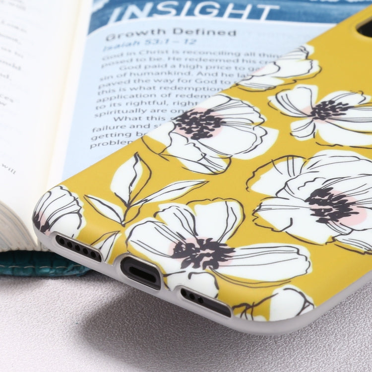 For iPhone XS Max Flowers Pattern IMD Shockproof TPU Protective Case