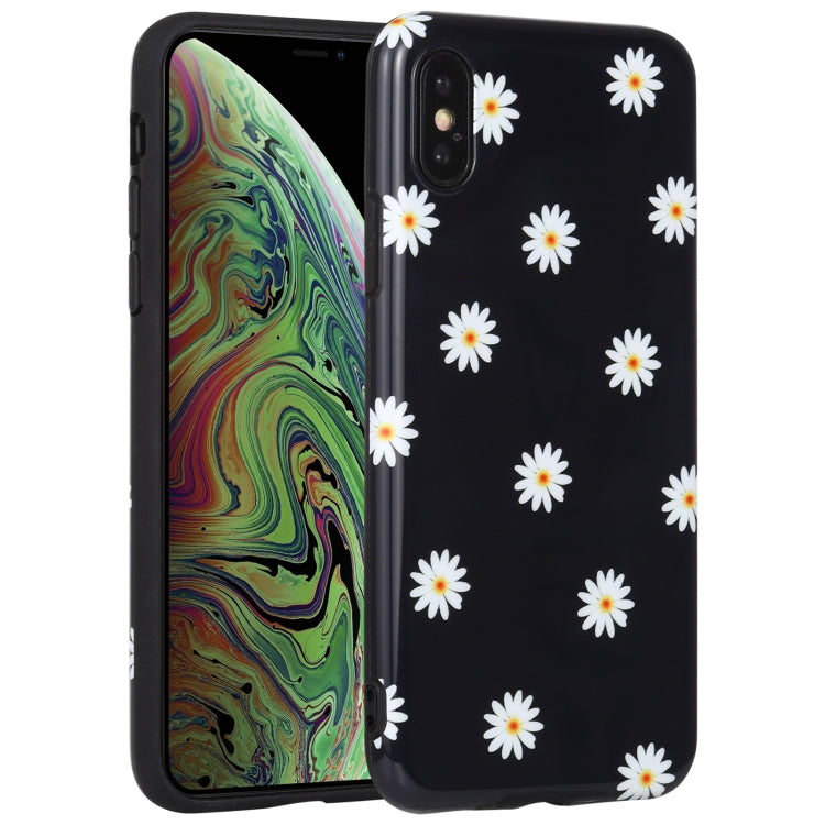 For iPhone XS Max Flowers Pattern IMD Shockproof TPU Protective Case