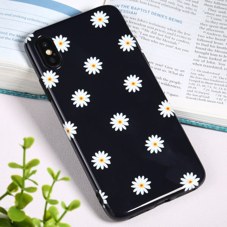 For iPhone XS Max Flowers Pattern IMD Shockproof TPU Protective Case