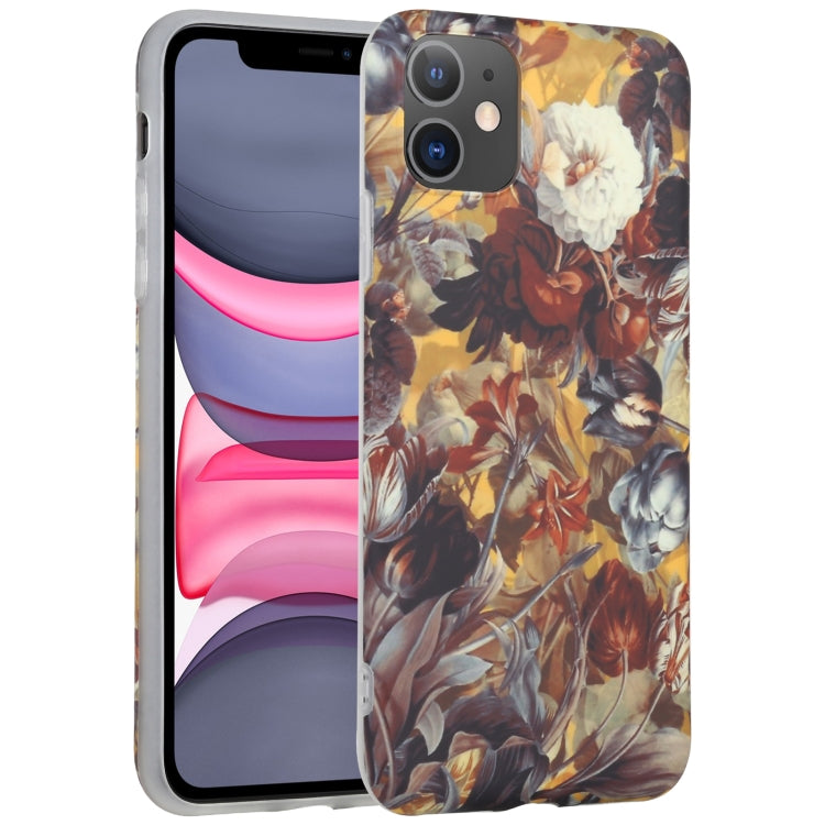 For iPhone 11 Flowers Pattern IMD Shockproof TPU Protective Case
