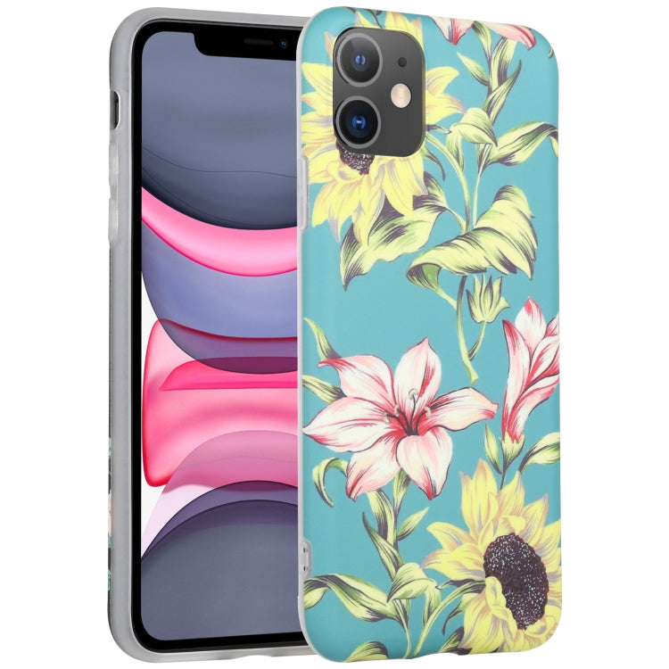 For iPhone 11 Flowers Pattern IMD Shockproof TPU Protective Case
