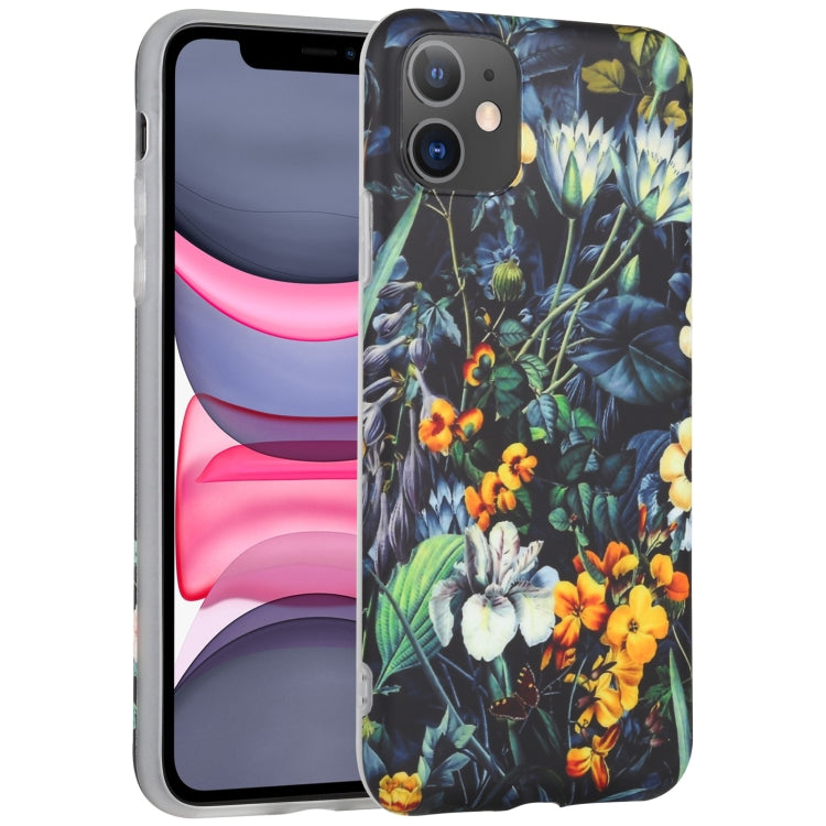 For iPhone 11 Flowers Pattern IMD Shockproof TPU Protective Case