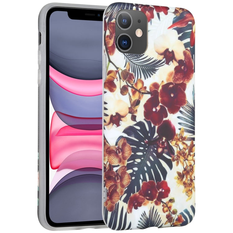 For iPhone 11 Flowers Pattern IMD Shockproof TPU Protective Case