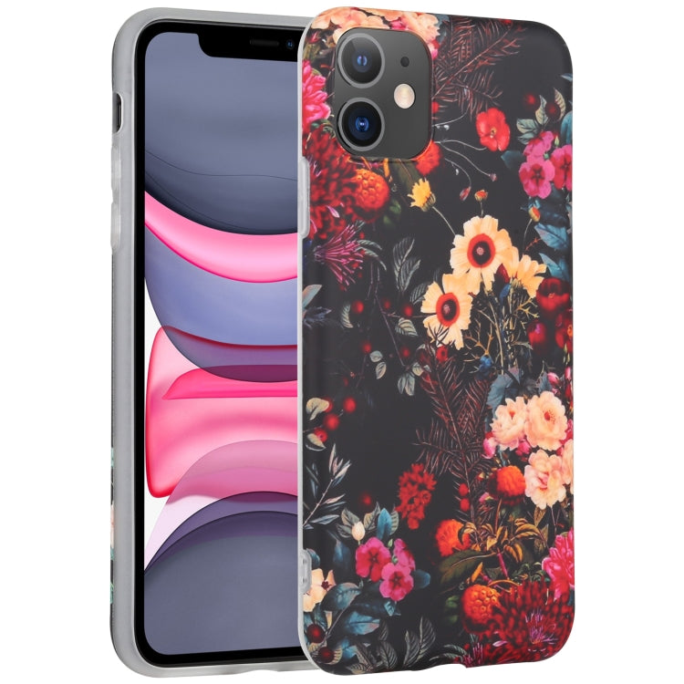 For iPhone 11 Flowers Pattern IMD Shockproof TPU Protective Case