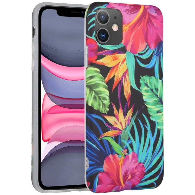 For iPhone 11 Flowers Pattern IMD Shockproof TPU Protective Case
