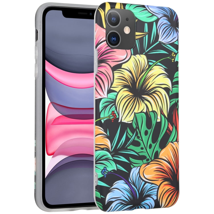 For iPhone 11 Flowers Pattern IMD Shockproof TPU Protective Case