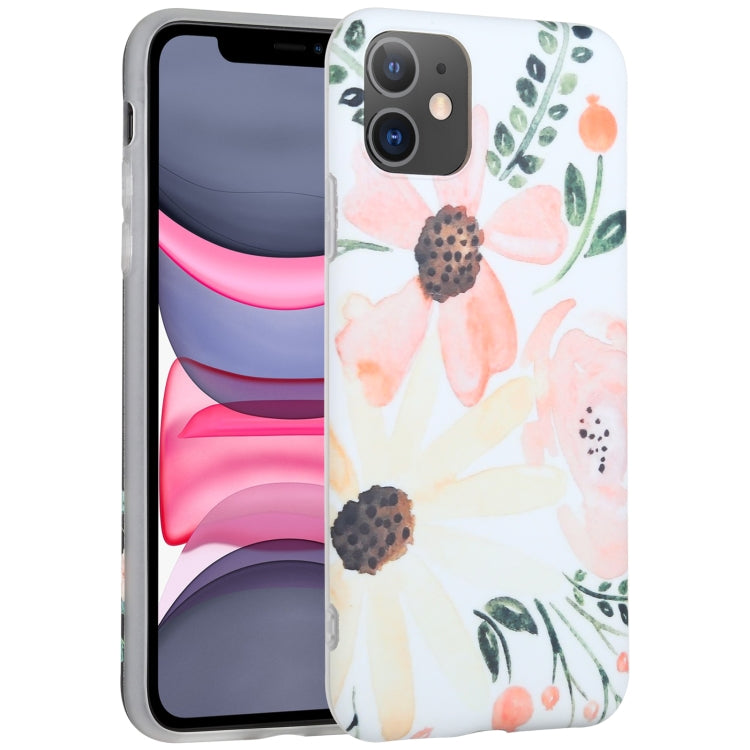 For iPhone 11 Flowers Pattern IMD Shockproof TPU Protective Case