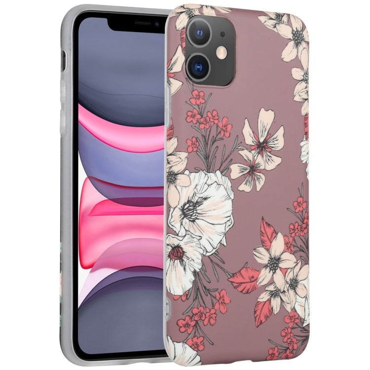 For iPhone 11 Flowers Pattern IMD Shockproof TPU Protective Case