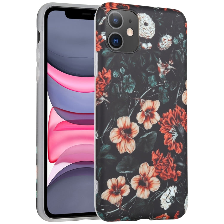 For iPhone 11 Flowers Pattern IMD Shockproof TPU Protective Case