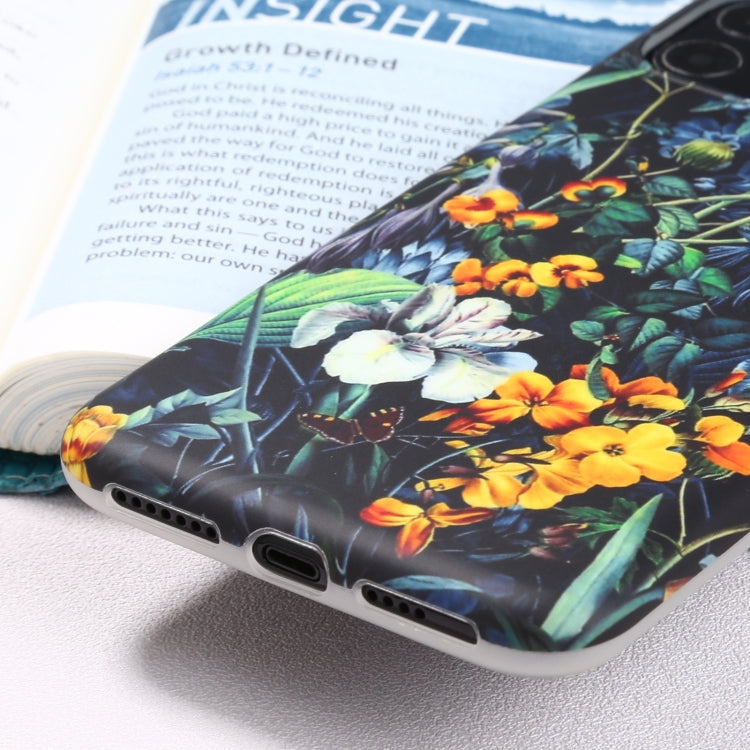 For iPhone 11 Pro Flowers Pattern IMD Shockproof TPU Protective Case