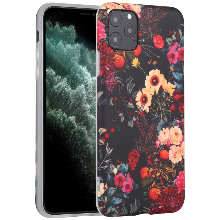 For iPhone 11 Pro Flowers Pattern IMD Shockproof TPU Protective Case