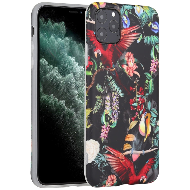 For iPhone 11 Pro Max Flowers Pattern IMD Shockproof TPU Protective Case