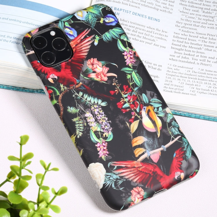 For iPhone 11 Pro Max Flowers Pattern IMD Shockproof TPU Protective Case