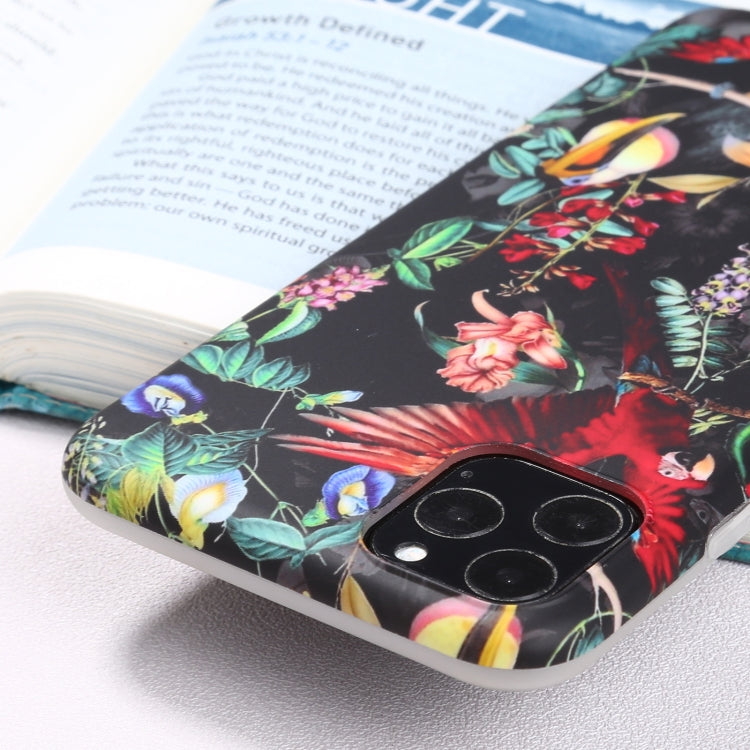 For iPhone 11 Pro Max Flowers Pattern IMD Shockproof TPU Protective Case