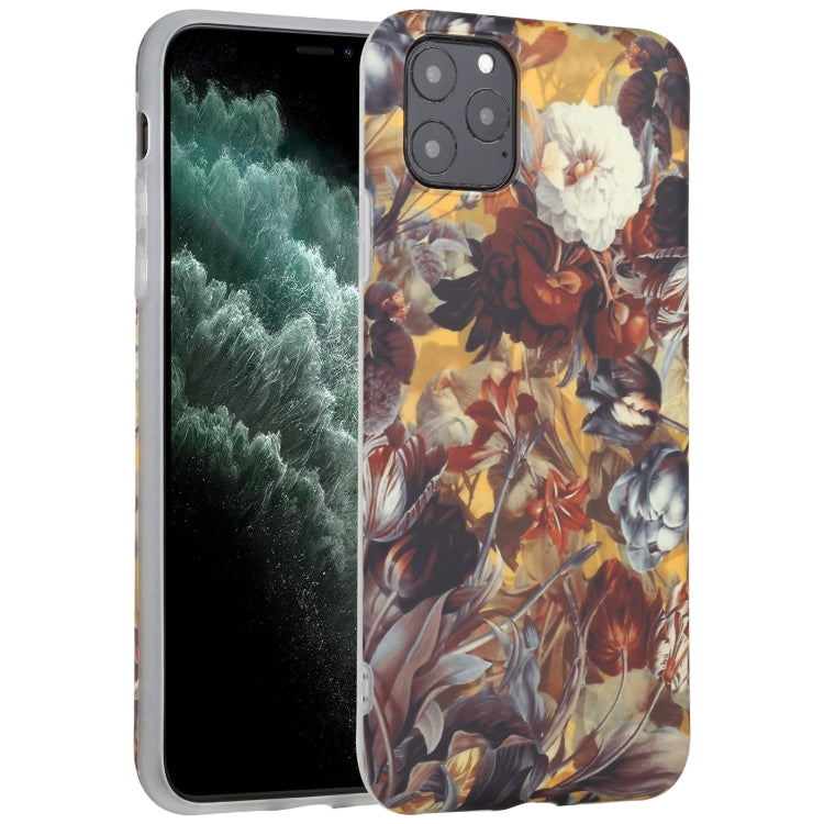For iPhone 11 Pro Max Flowers Pattern IMD Shockproof TPU Protective Case