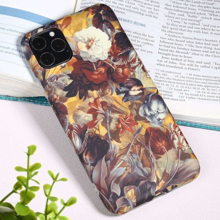 For iPhone 11 Pro Max Flowers Pattern IMD Shockproof TPU Protective Case