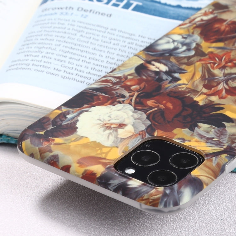 For iPhone 11 Pro Max Flowers Pattern IMD Shockproof TPU Protective Case