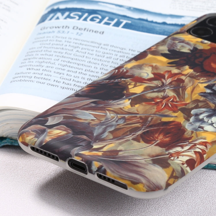 For iPhone 11 Pro Max Flowers Pattern IMD Shockproof TPU Protective Case