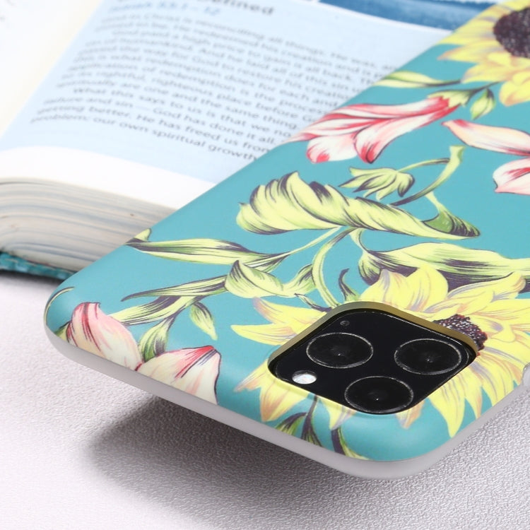 For iPhone 11 Pro Max Flowers Pattern IMD Shockproof TPU Protective Case