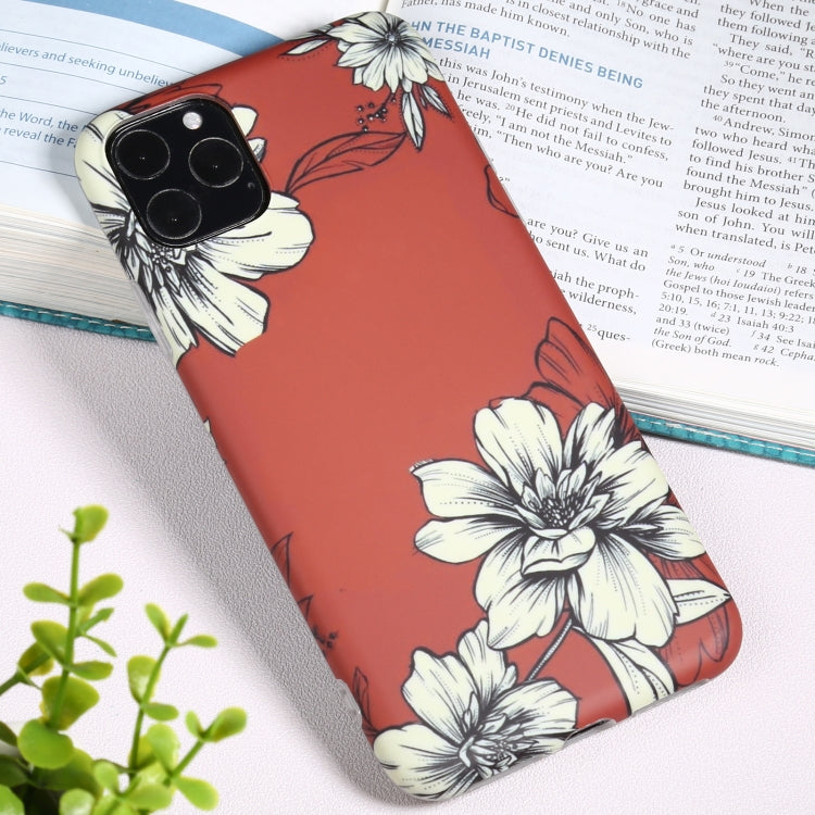For iPhone 11 Pro Max Flowers Pattern IMD Shockproof TPU Protective Case